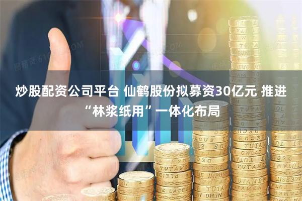 炒股配资公司平台 仙鹤股份拟募资30亿元 推进“林浆纸用”一体化布局
