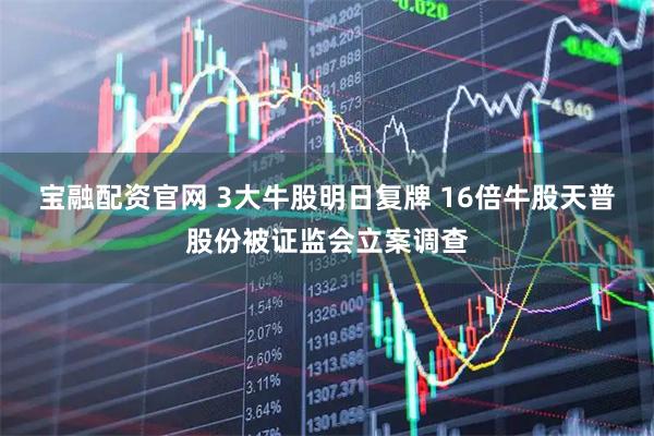 宝融配资官网 3大牛股明日复牌 16倍牛股天普股份被证监会立案调查