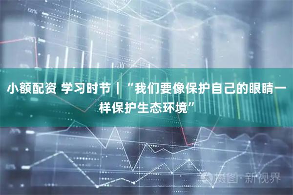 小额配资 学习时节｜“我们要像保护自己的眼睛一样保护生态环境”